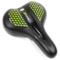 Седло, 275*200мм, гель, черное c зеленым, Vinca Sport VS 127 gel green - фото 28312