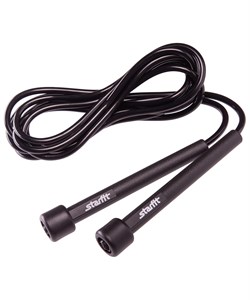 Скакалка STARFIT RP-101 ПВХ с плаcтиковой ручкой, черная, 3м kiCfq2chhIK3FIT61DYBi3