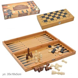 Игра настольная 3 в 1: нарды, шахматы, шашки / 341-162 136444