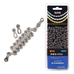 Велосипедная цепь SUMC 8 speed S82NP 1/2"x3/32"116L 661387 - фото 34873