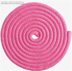 Скакалка гимнастическая неон-розовый серебро люрекс 3м 180г   4446803 4446803