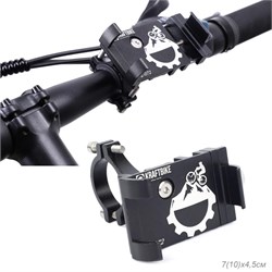 Держатель велосипедный для телефона KRAFTBIKE. 55-100мм. Алюминиевый. Цвет черный. 116гр 751571