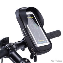 Сумка велосипедная на руль B-SOUL, для смартфона на молнии, крепление velcro, чёрно-красная 743599