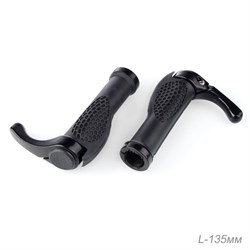 Грипсы 140 мм. Эргономичные. COMIRON с алюминевым рожком / 2шт / Цвет черный /FD-A22-Black 724206