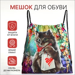 Аналоги Мешок для обуви на шнурке, с принтом, размер 45×1×34 см, зелёный/чёрный/разноцветный 10185591