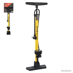 Насос напольный с манометром COMIRON VIVID, стальной цилиндр, складные ножки, съемная ручка, Presta-Schrader, 8,3 бар, вес 830гр 738732