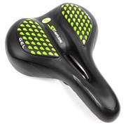 Седло, 275*200мм, гель, черное c зеленым, Vinca Sport VS 127 gel green