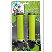 Грипсы с метал. зажимами, длина 129мм, зеленые, зажим чёрный H-G 119 green/black