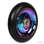 Колесо PU JJ-019 для трюкового самоката, обод алюминевый 110 мм с подшипниками ABEC-9 перламутровый диск 709101