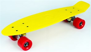 Доска-круизер, дека 22,5*6" желт., колеса PU красные DS 01 yellow/red