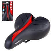 Седло велосипедное детское COMIRON VALLY N942R 235x145, Цвет: Чёрный+Красный 700140