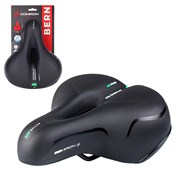 Седло велосипедное комфортное COMIRON BERN N669A 255x210, Цвет: Чёрный+Зелёный 686349
