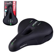 Седло велосипедное комфортное COMIRON YALTA C036 255x190, Цвет: Чёрный+Зелёный 686365