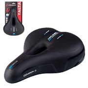 Седло велосипедное комфортное COMIRON YALTA C036 255x190, Цвет: Чёрный+Синий 686364