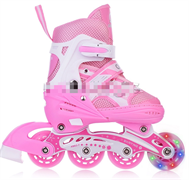 Роликовые коньки раздвижные Skating роз, PU колёса со светом lli2K333gpXGyO7P2153D1