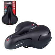 Седло велосипедное комфортное COMIRON BERN N669A 255x210 Чёрный+Красный 686347