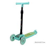 Самокат трехколесный облегчённый для детей от 3-х лет Yeenot GT105-2, цвет зелёный Дино 719484