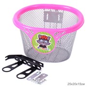 Корзина для детского велосипеда, розовая серебро 714319