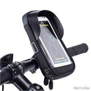 Сумка велосипедная на руль B-SOUL, для смартфона на молнии, крепление velcro, чёрно-красная 743599