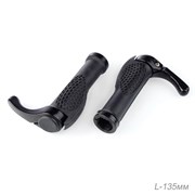 Грипсы 140 мм. Эргономичные. COMIRON с алюминевым рожком / 2шт / Цвет черный /FD-A22-Black 724206