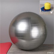 Мяч гимнастический 65см / FB65-GR / насос + игла / Серый 744917