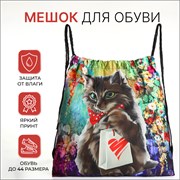 Аналоги Мешок для обуви на шнурке, с принтом, размер 45×1×34 см, зелёный/чёрный/разноцветный 10185591